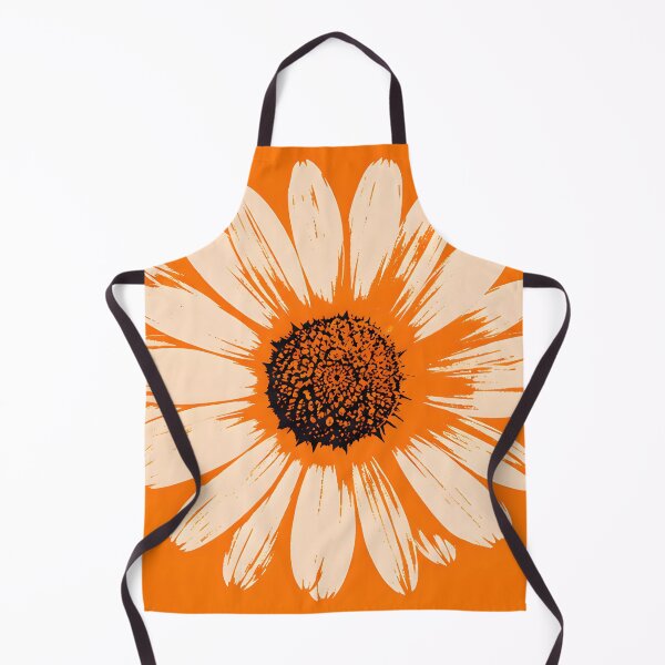 Item preview, Orange Pop Art Daisies Grid Retro Floral designed and sold by ChubbyGoong.