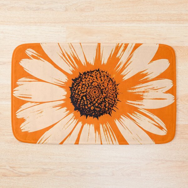 Item preview, Orange Pop Art Daisies Grid Retro Floral designed and sold by ChubbyGoong.