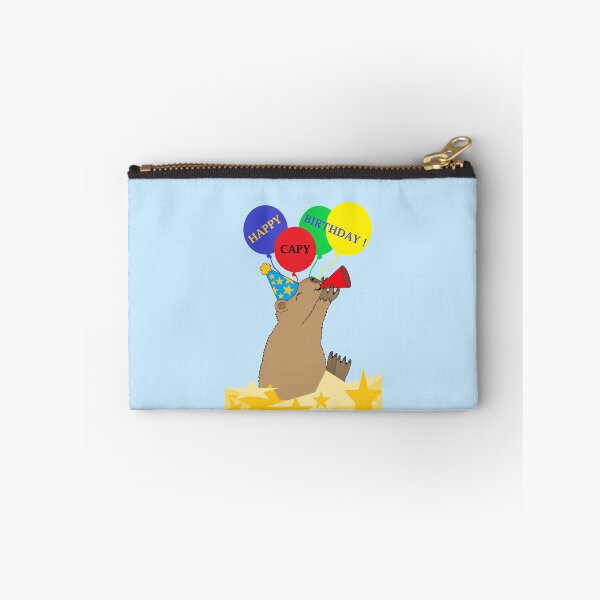 Item preview, Happy Capy Birthday Capybara with Balloons designed and sold by JoyousArt4u.