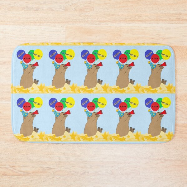 Item preview, Happy Capy Birthday Capybara with Balloons designed and sold by JoyousArt4u.