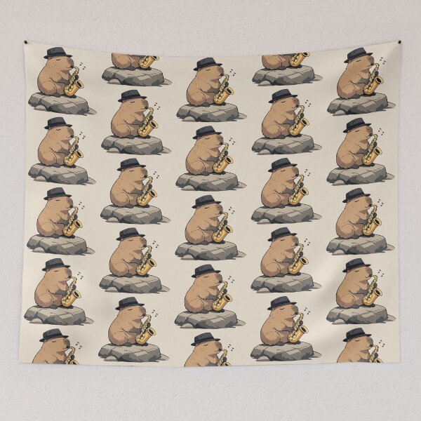 Item preview, Jazz Capybara – Saxophone Groove Design designed and sold by Dogandesighn.