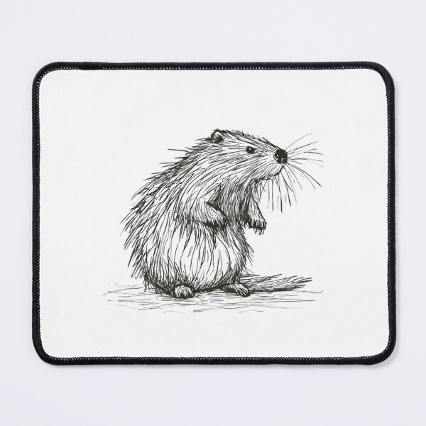 Item preview, Cute Beaver Pencil Sketch Whimsical Rodent Art designed and sold by DesignByNoir.