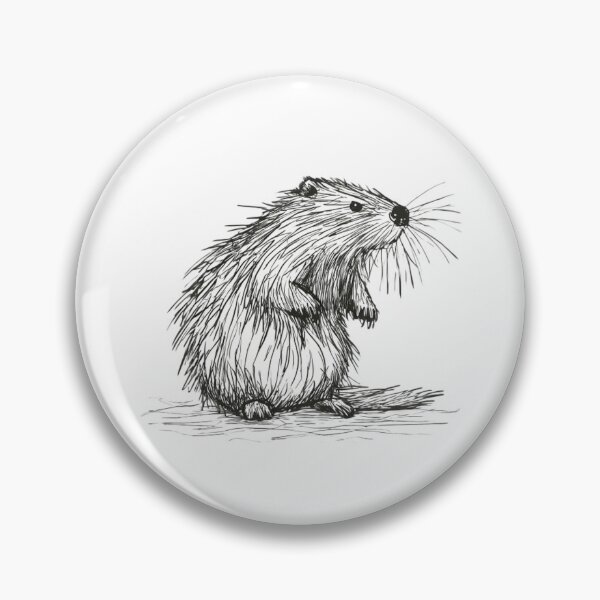 Item preview, Cute Beaver Pencil Sketch Whimsical Rodent Art designed and sold by DesignByNoir.