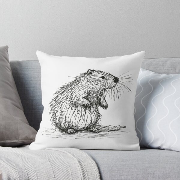Item preview, Cute Beaver Pencil Sketch Whimsical Rodent Art designed and sold by DesignByNoir.