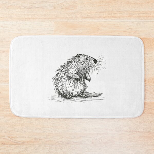 Item preview, Cute Beaver Pencil Sketch Whimsical Rodent Art designed and sold by DesignByNoir.
