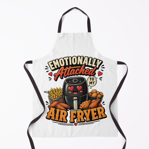 Item preview, Emotionally Attached to My Air Fryer Funny Retro Kitchen Quote Design designed and sold by CreativeNest Prints.
