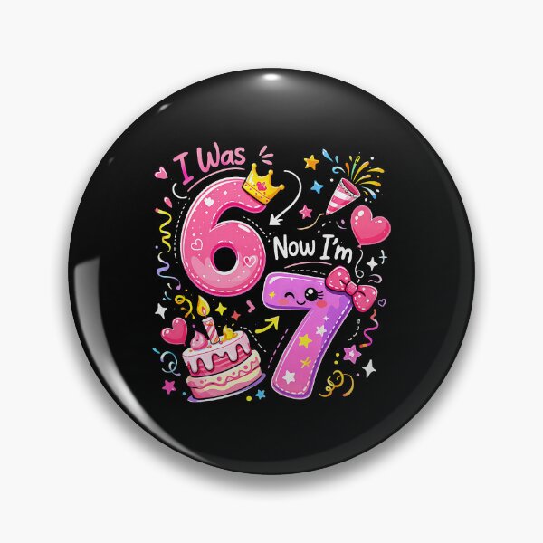 Item preview, I was 6 Now I'm 7 Year Old Birthday Girl Funny Six Seven designed and sold by Littermin.