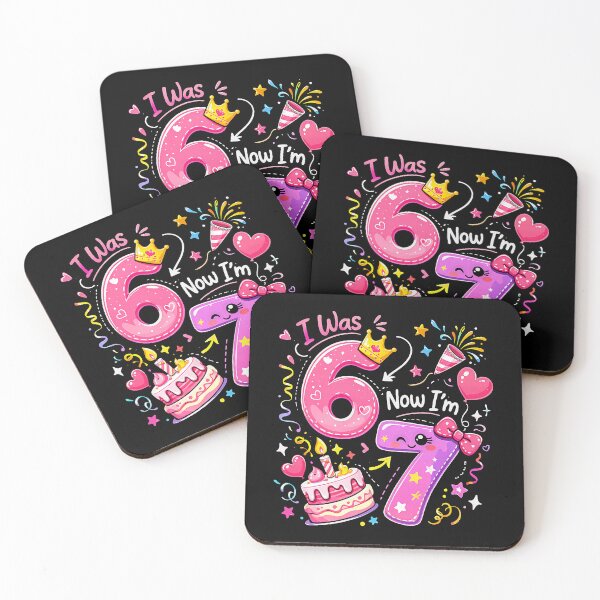 Item preview, I was 6 Now I'm 7 Year Old Birthday Girl Funny Six Seven designed and sold by Littermin.