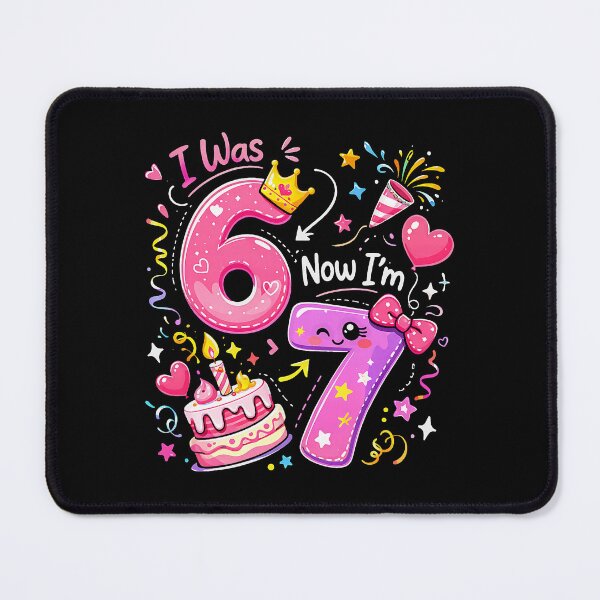 Item preview, I was 6 Now I'm 7 Year Old Birthday Girl Funny Six Seven designed and sold by Littermin.