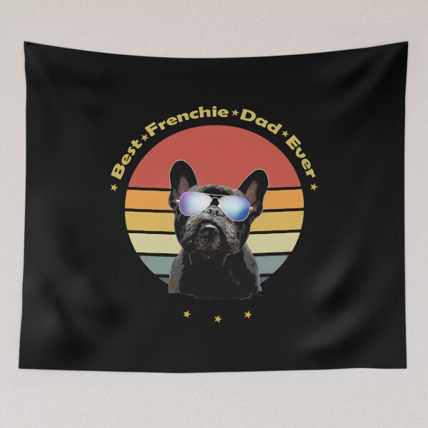 Item preview, Best Frenchie Dad Ever Retro Sunset Dog Apparel designed and sold by SoyLamderma.
