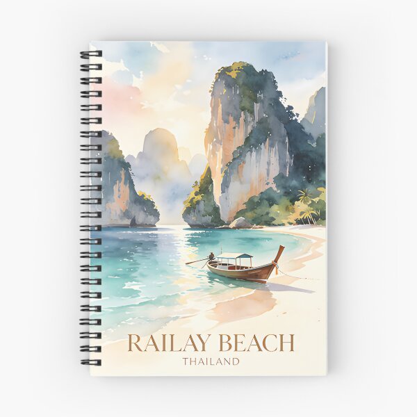Item preview, Railay Beach Thailand Vintage Travel Poster Tropical Coastal Wall Art designed and sold by Spirit of Siam.