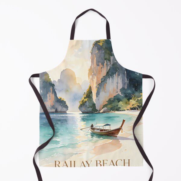 Item preview, Railay Beach Thailand Vintage Travel Poster Tropical Coastal Wall Art designed and sold by Spirit of Siam.