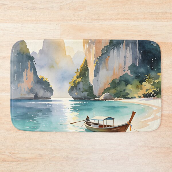 Item preview, Railay Beach Thailand Vintage Travel Poster Tropical Coastal Wall Art designed and sold by Spirit of Siam.