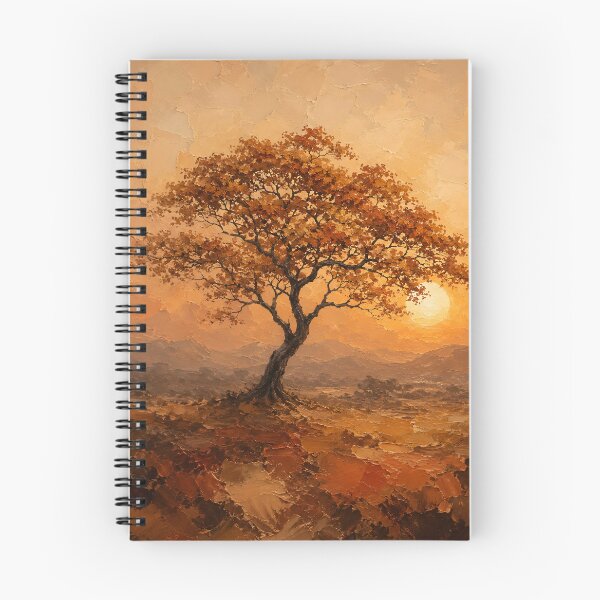 Item preview, Afrohemian Autumn Tree Sunset – Earthy African Landscape Print designed and sold by Martin's_Design.