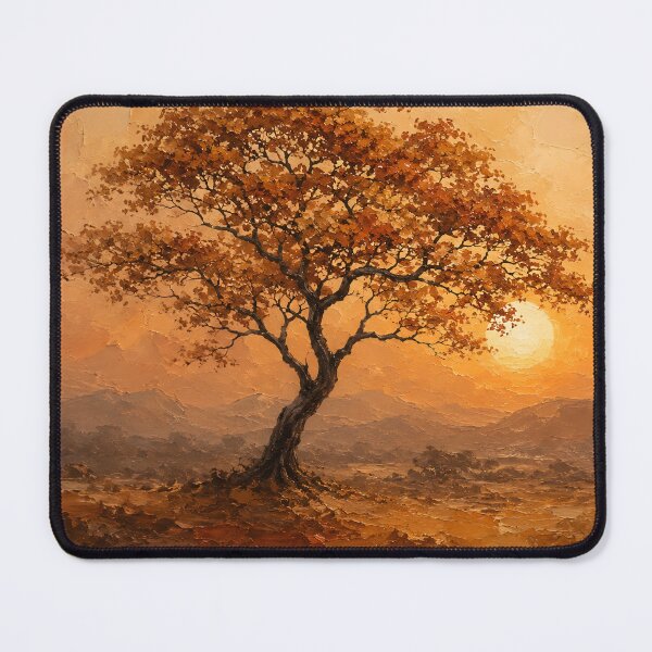 Item preview, Afrohemian Autumn Tree Sunset – Earthy African Landscape Print designed and sold by Martin's_Design.