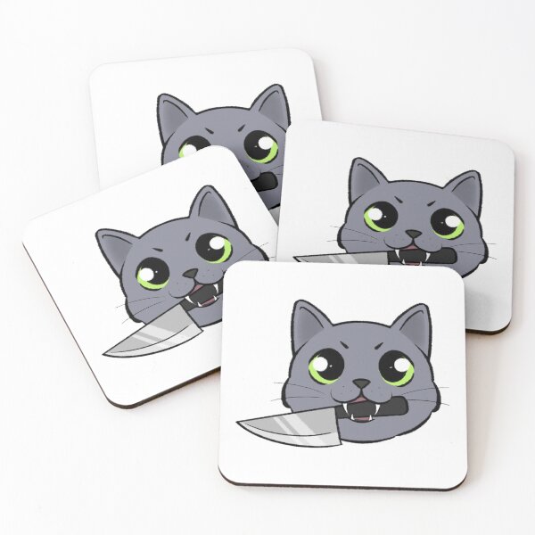 Item preview, Knife Cat Funny Angry Kitten Spooky Season Meme designed and sold by Nicolealtdesign.
