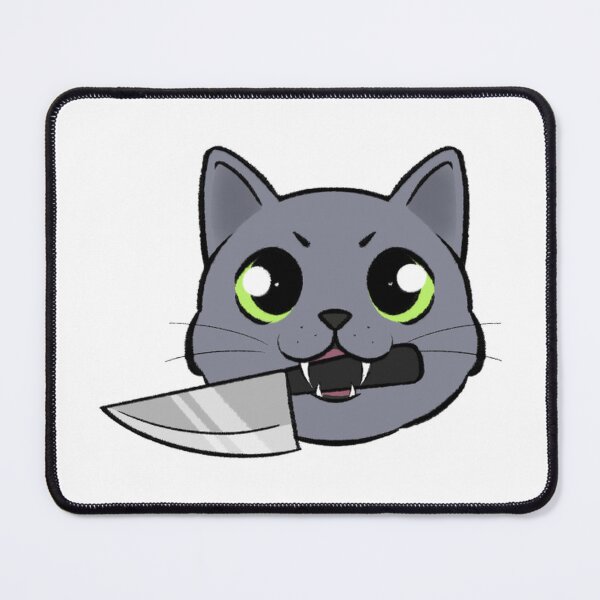 Item preview, Knife Cat Funny Angry Kitten Spooky Season Meme designed and sold by Nicolealtdesign.
