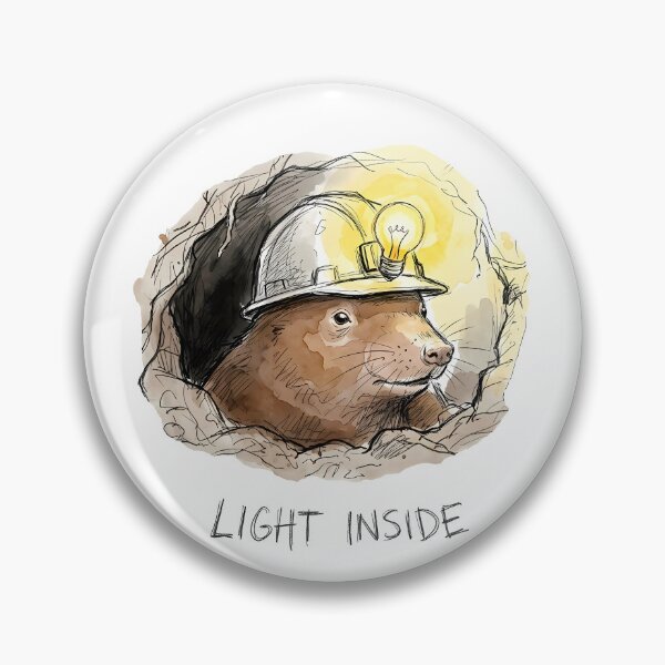 Item preview, Mole Miner With Light Inside - Hopeful Watercolor Art designed and sold by SoulPT.