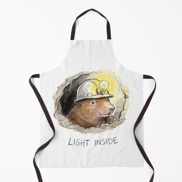 Item preview, Mole Miner With Light Inside - Hopeful Watercolor Art designed and sold by SoulPT.