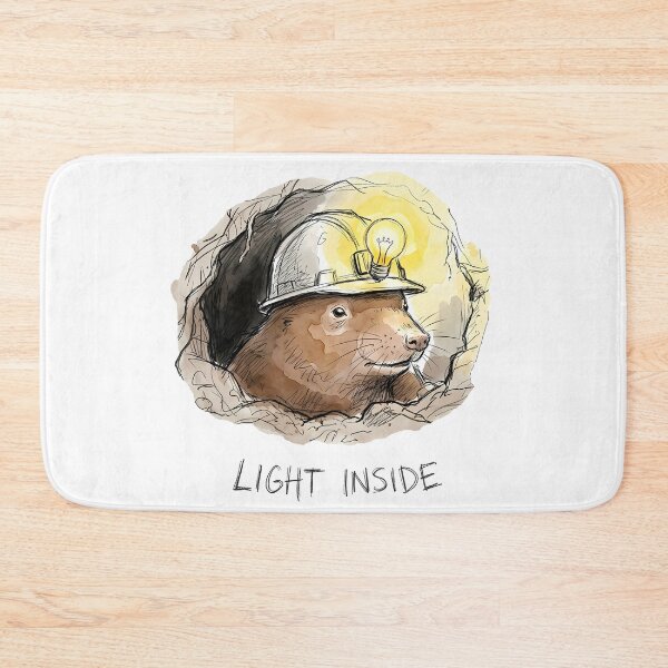 Item preview, Mole Miner With Light Inside - Hopeful Watercolor Art designed and sold by SoulPT.