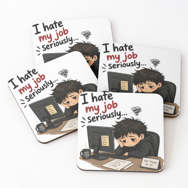 Item preview, Hate My Job... Seriously – Office Burnout Sticker designed and sold by Genzfirevibes.