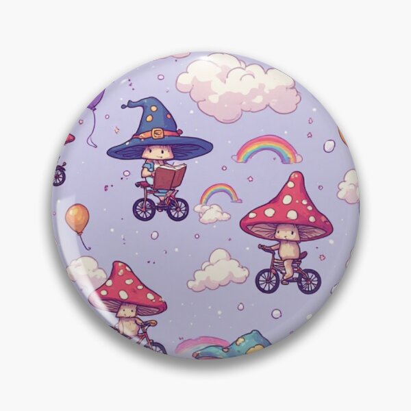 Item preview, Rainbows and Whimsical Mushroom Fairies Magic Sky Seamless Pattern designed and sold by dcohea.