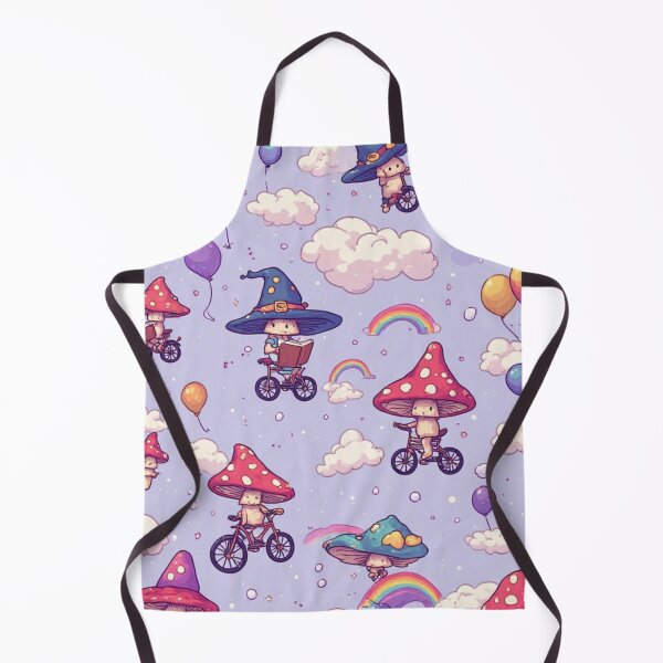 Item preview, Rainbows and Whimsical Mushroom Fairies Magic Sky Seamless Pattern designed and sold by dcohea.