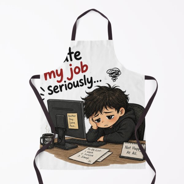Item preview, Hate My Job... Seriously – Office Burnout Sticker designed and sold by Genzfirevibes.