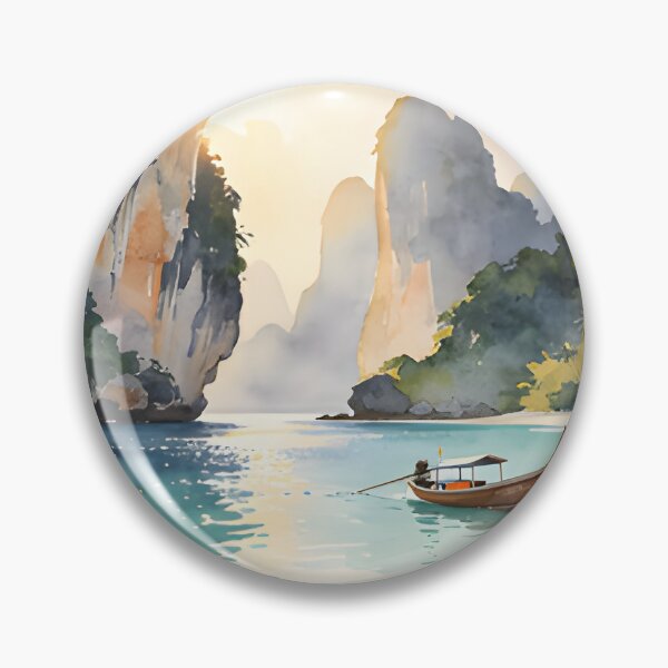 Item preview, Railay Beach Thailand Vintage Travel Poster Tropical Coastal Wall Art designed and sold by Spirit of Siam.