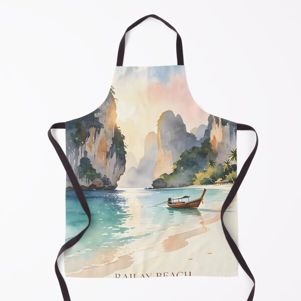 Item preview, Railay Beach Thailand Vintage Travel Poster Tropical Coastal Wall Art designed and sold by Spirit of Siam.