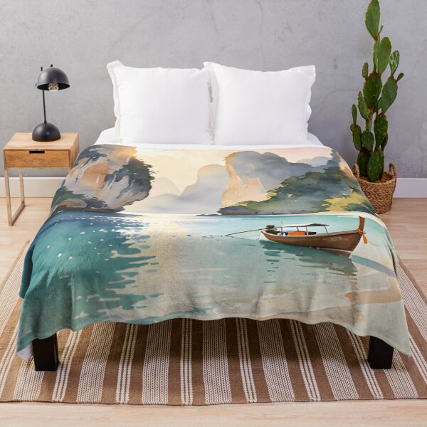 Item preview, Railay Beach Thailand Vintage Travel Poster Tropical Coastal Wall Art designed and sold by Spirit of Siam.