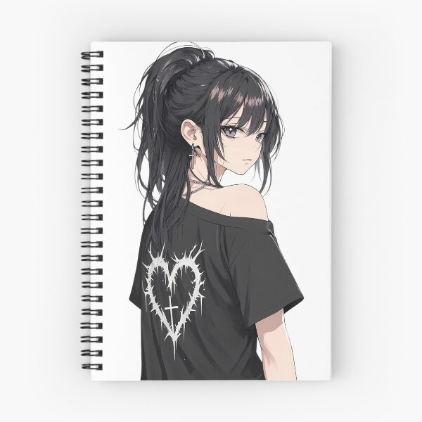 Item preview, Goth Anime Girl with Barbed Wire Heart Shirt Grunge Aesthetic designed and sold by jo-e-basta.