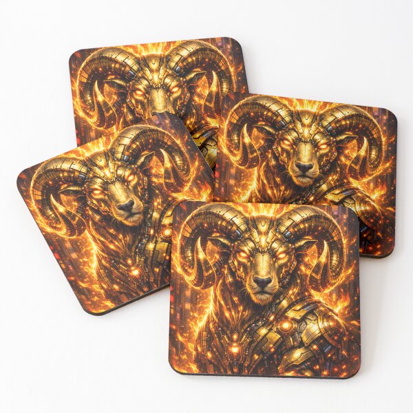 Item preview, Aries Cyberpunk – Golden Fire Ram of Neo Tokyo designed and sold by Neo Tokio.