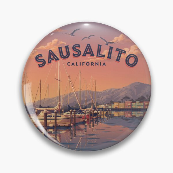 Item preview, Sausalito California: Marina Sunset Badge designed and sold by CircinusStore.