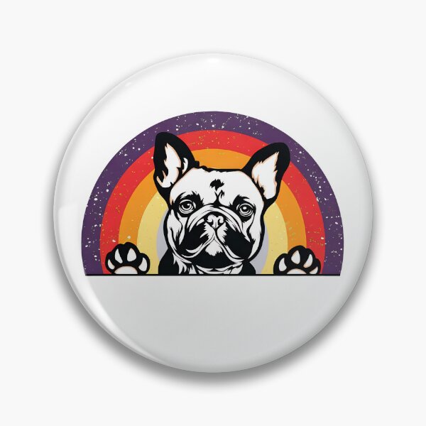 Item preview, Frenchie Peeking Retro Arch Graphic designed and sold by SoyLamderma.