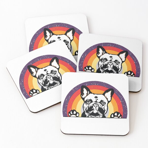 Item preview, Frenchie Peeking Retro Arch Graphic designed and sold by SoyLamderma.