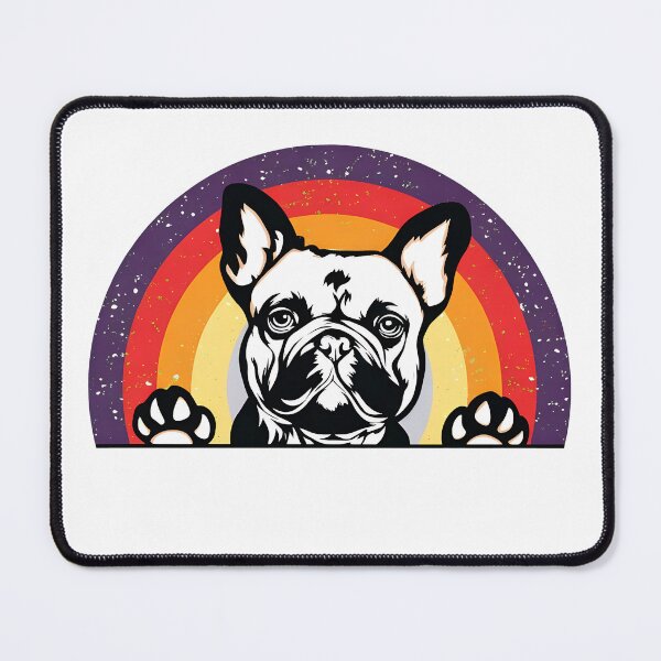 Item preview, Frenchie Peeking Retro Arch Graphic designed and sold by SoyLamderma.
