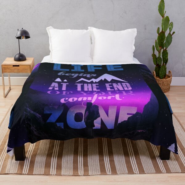 Item preview, Life Begins at the End of Your Comfort Zone – Graphic Mountain Typography Print designed and sold by Sto Hitro.