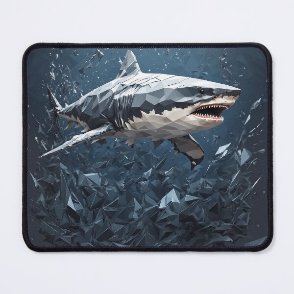 Item preview, Great White Shark Geometric Art — Wildlife Print designed and sold by RawNaturePrints.