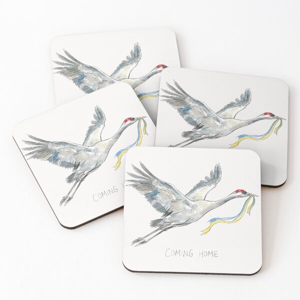 Item preview, Coming Home: Flying Crane with Ukrainian Ribbon Art designed and sold by SoulPT.