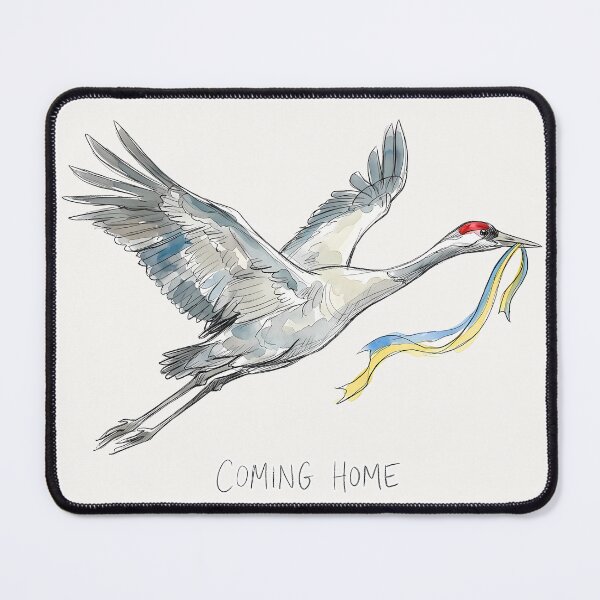 Item preview, Coming Home: Flying Crane with Ukrainian Ribbon Art designed and sold by SoulPT.