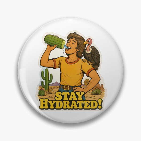 Item preview, Stay Hydrated Cactus Desert Funny Retro 70s Mental Health Survival Vintage Graphic designed and sold by RareVisuals.