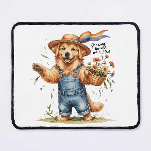 Item preview, Growing Through What I Feel Cute Vintage Dog Subtle Pride Rainbow designed and sold by AQUILAKREO.