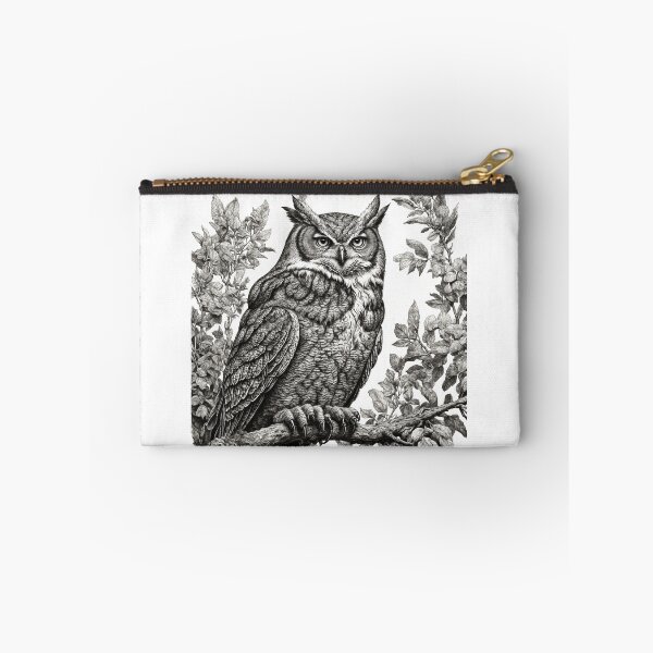 Item preview, Great Horned Owl Vintage Art — Wildlife Print designed and sold by RawNaturePrints.