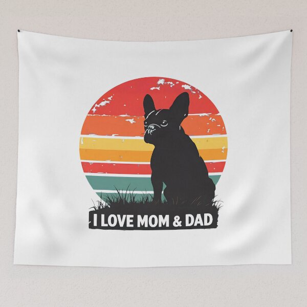 Item preview, Frenchie Sunset Mom Dad Love Pet Graphic designed and sold by SoyLamderma.