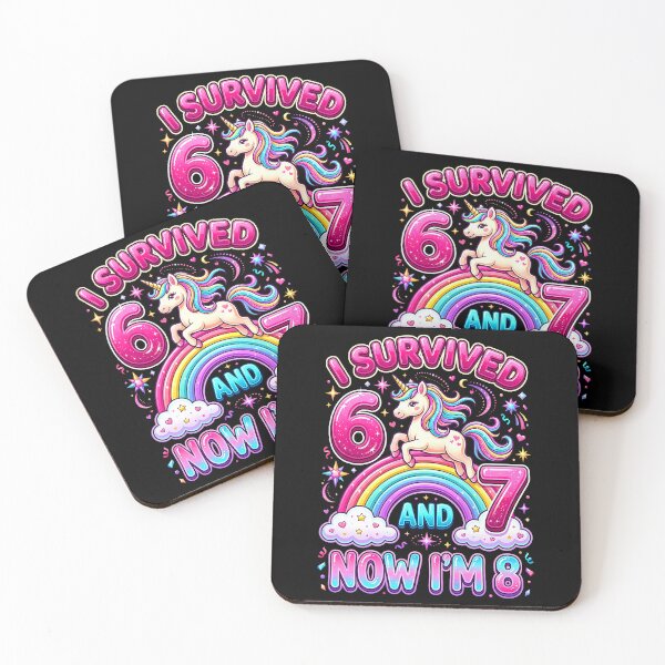 Item preview, Unicorn Birthday Girl I Survived 6-7 and Now I'm 8 Years Old designed and sold by Littermin.
