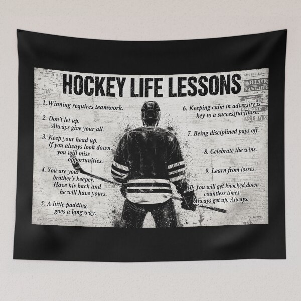 Item preview, Póster con lecciones de vida sobre hockey, regalo para papá o niño, dormitorio, póster vintage de hockey para dormitorio, baño y sala de estar. designed and sold by DebraGiftShop.