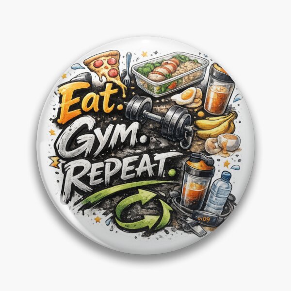 Item preview, Eat. Gym. Repeat. – Fitness Lifestyle Sticker designed and sold by Genzfirevibes.