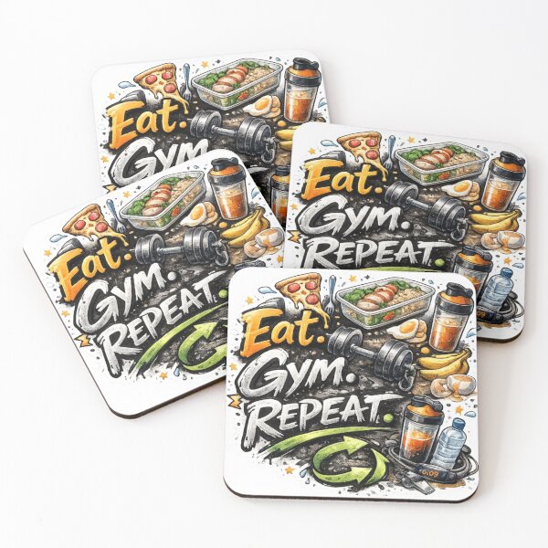Item preview, Eat. Gym. Repeat. – Fitness Lifestyle Sticker designed and sold by Genzfirevibes.
