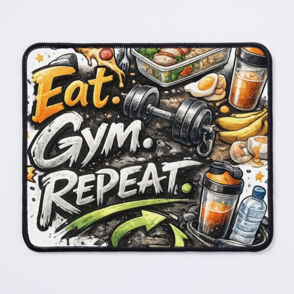 Item preview, Eat. Gym. Repeat. – Fitness Lifestyle Sticker designed and sold by Genzfirevibes.